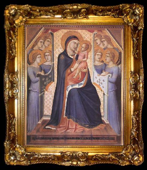 framed  Ambrogio Lorenzetti Madonna Enthroned with Angels, ta009-2